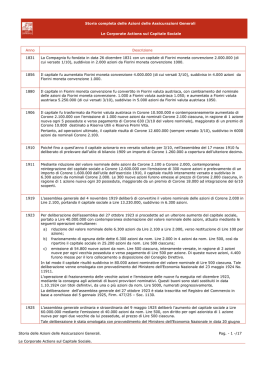 Storia delle Azioni delle Assicurazioni Generali. Le Corporate