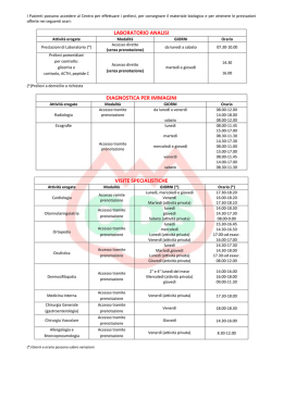 Orari - centro diagnostico solbiatese