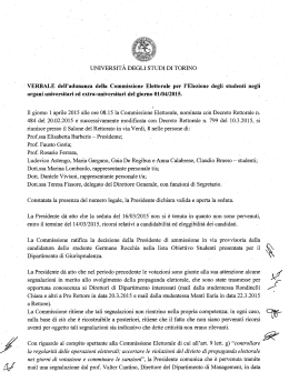 Proclamazione eletti - Università degli Studi di Torino