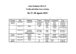 26, 27, 28 Agosto 2015 - Liceo Artistico Statale P.Gallizio