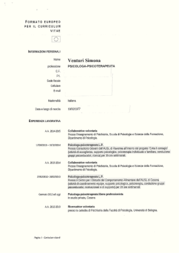 Venturi Simona (curriculum)