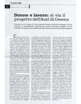 Donne e lavoro: al via un progetto dell`Ausl di Cesena