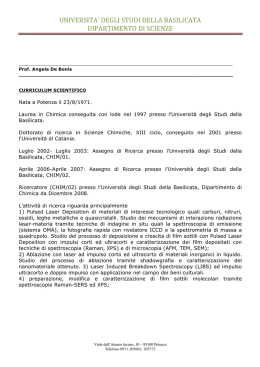 CV angela debonis - Universit&agrave; degli Studi della Basilicata