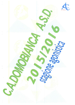 Programma 2015/16 - Centro Agonistico Domobianca