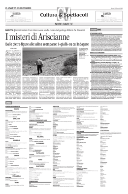 Leggi l`articolo nella pagina Cultura e Spettacoli