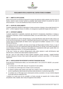 REGOLAMENTO PER GLI INCENTIVI NEL CENTRO STORICO DI