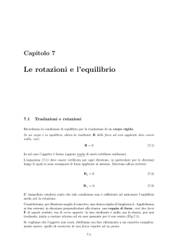 Le rotazioni e l`equilibrio