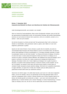 Zur Abschlussansprache von Bischof Ivo Muser.