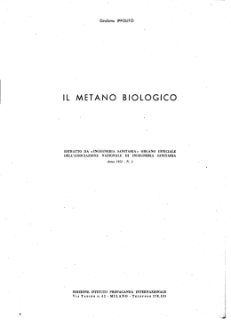 IL METANO BIOLOGICO