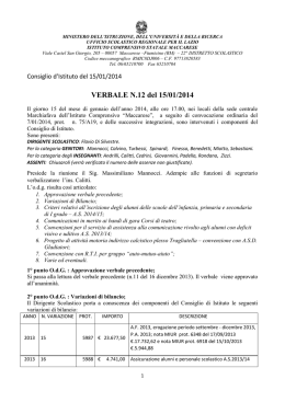 Verbale n&deg; 12 del 15 gennaio 2014