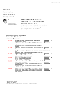 Motions, postulats et interpellations prêts à être tra