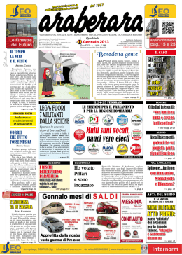 11 Gennaio - Araberara