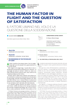 G.M. Genga, La questione della soddisfazione quale fattore umano
