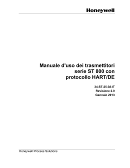 Manuale d`uso dei trasmettitori serie ST 800 con protocollo HART/DE