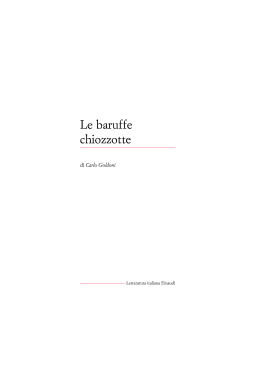 Le baruffe chiozzotte - Letteratura Italiana
