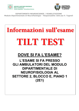 Informazioni sull`esame Tilt Test