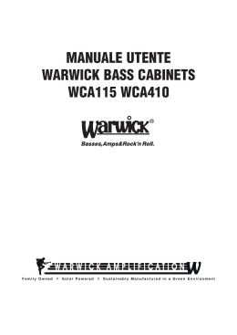 MANUALE UTENTE WARWICK BASS CABINETS WCA115 WCA410