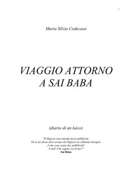 VIAGGIO ATTORNO A SAI BABA