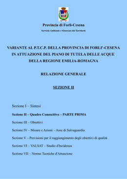 Sezione II &ndash; Quadro Conoscitivo - Provincia di Forl&igrave;
