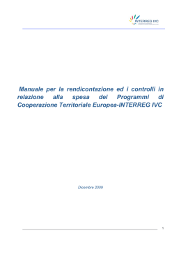 Manuale di Rendicontazione - Fondi Europei 2007-2013