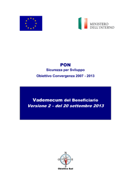 Vademecum beneficiario PON - 20 settembre 2013