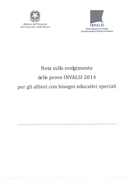 Nota sullo svolgimento delle prove INVALSI 2014 per gli allievi con