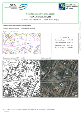 Scheda riepilogativa Unit&agrave; Locale - SIRA