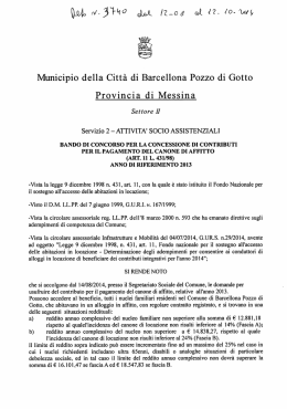 bando contributi canone di affitto