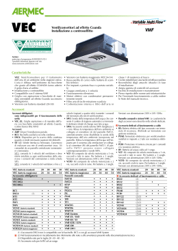 Ventilconvettori ad effetto Coanda Installazione a controsoffitto