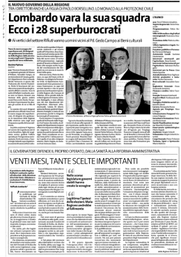Lombardo vara la sua squadra. Ecco i 28 superburocrati