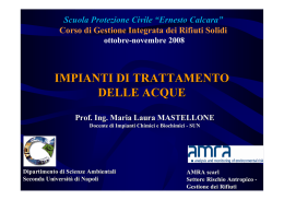 IMPIANTI DI TRATTAMENTO DELLE ACQUE