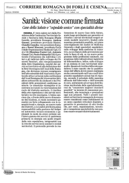 Articoli quotidiani locali riferiti all`Intesa