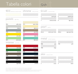 Tabella colori Quilt - Ceramica e Complementi