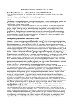 Ipertensione arteriosa nell`anziano: luci ed ombre