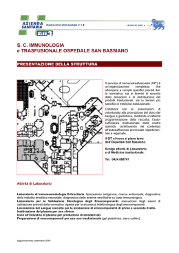 SC IMMUNOLOGIA e TRASFUSIONALE OSPEDALE SAN BASSIANO