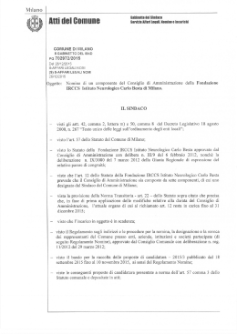 Decreto sindacale Fond.IRCCS Besta