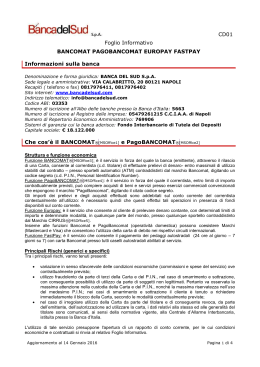 CD01 Foglio Informativo BANCOMAT PAGOBANCOMAT EUROPAY