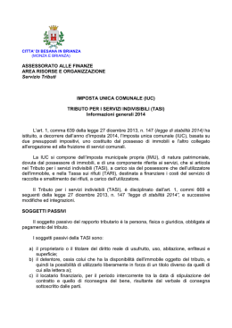 TASI Informazioni generali 2014