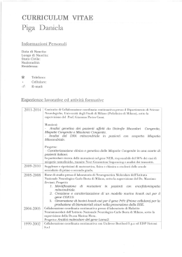 curriculum vitae - Ospedale Maggiore Policlinico