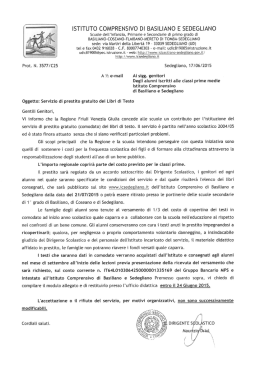 Servizio di prestito gratuito dei libri di testo