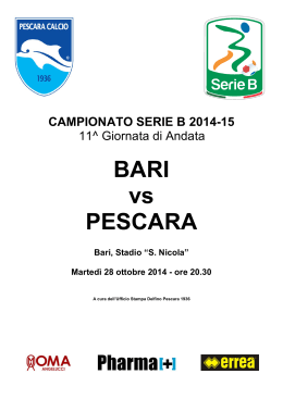 BARI vs PESCARA - Pescara Calcio