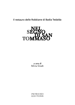 Il restauro delle Robbiane di Badia Tedalda