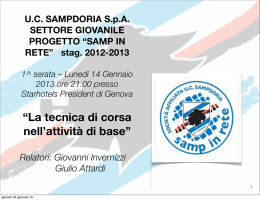 &ldquo;La tecnica di corsa nell`attivit&agrave; di base&rdquo;