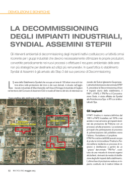 la decommissioning degli impianti industriali, syndial assemini stepiii