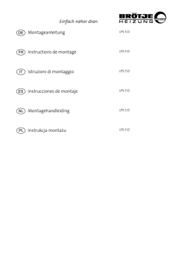 DE Montageanleitung FR Instructions de montage Istruzioni