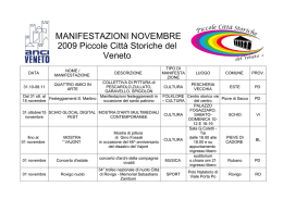 MANIFESTAZIONI NOVEMBRE 2009 Piccole Citt&agrave; Storiche del Veneto