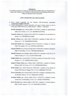 PREMESSA L`assemblea costitutiva si &egrave; tenuta presso l
