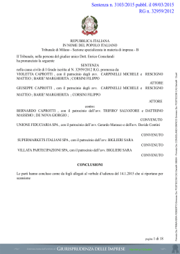 Sentenza n. 3103/2015 pubbl. il 09/03/2015 RG n. 32959/2012