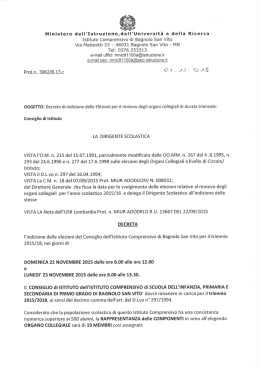 Decreto indizione elezioni Consiglio Istituto