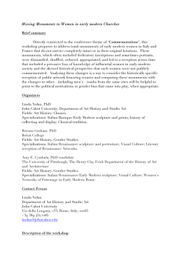 Missing Monuments to Women in early modern Churches Brief